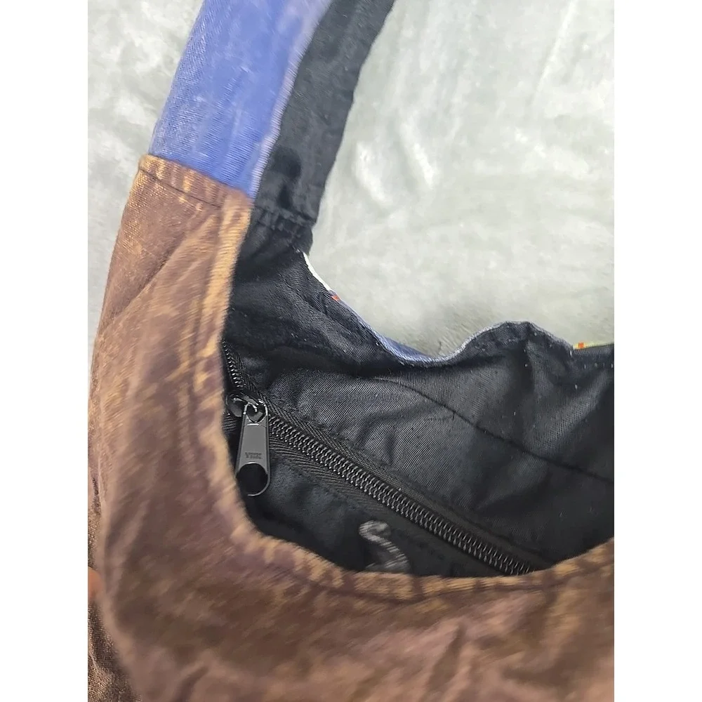 Boho Patchwork Shoulder Bag Sack Rising International‎ Nepal Hippie Indie Sleaze
